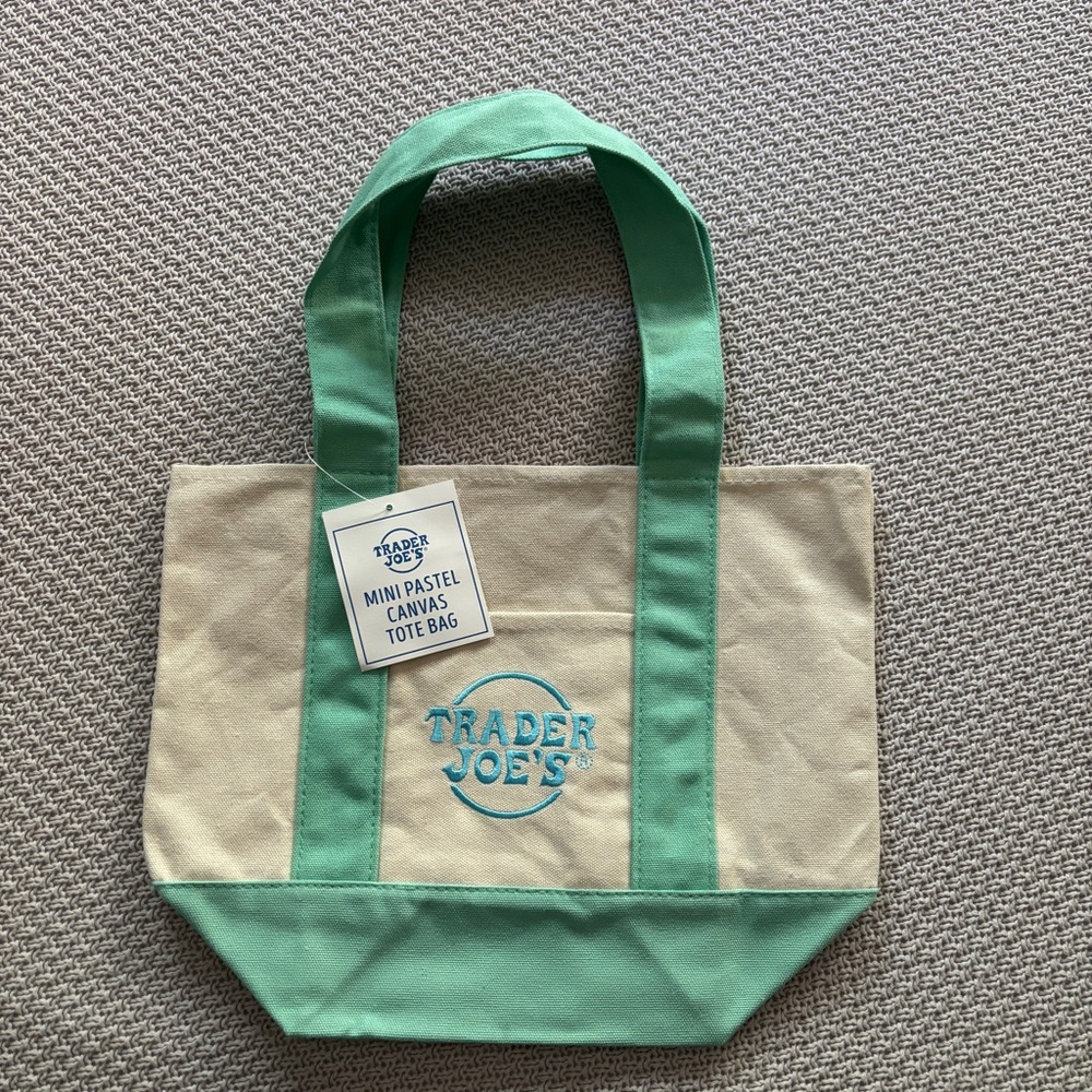 Trader Joe’s Mini Canvas Tote - Pastel Green